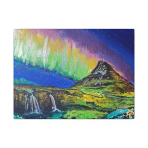 Vibrant Aurora Landscape Canvas Wall Art | Home Decor, Nature Art, Gift for Nature Lovers, Living Room Wall Art, Colorful Artwork | By Jon Tseng